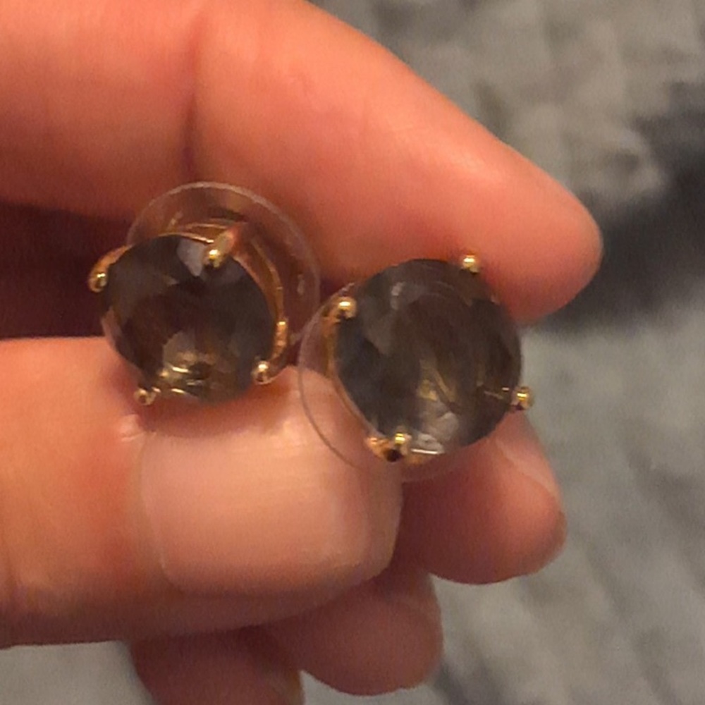 Kate Spade  Earrings In smoky quartz color.